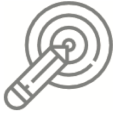 Pencil pointing to target icon